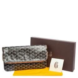 Pre Owned Goyard Black/Brown Goyardine Coated Canvas Sainte Marie Clutch