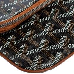 Pre Owned Goyard Black/Brown Goyardine Coated Canvas Sainte Marie Clutch