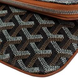 Pre Owned Goyard Black/Brown Goyardine Coated Canvas Sainte Marie Clutch