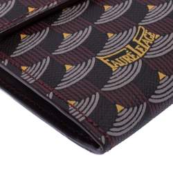 Pre Owned Faure Le Page Burgundy Coated Canvas Continental Wallet
