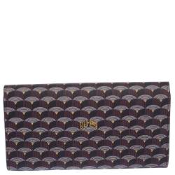 Pre Owned Faure Le Page Burgundy Coated Canvas Continental Wallet