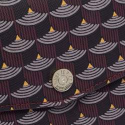 Pre Owned Faure Le Page Burgundy Coated Canvas Continental Wallet