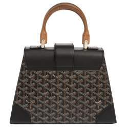 مملوكة مسبقًا Goyard Black Coated Canvas and Leather PM Saigon Top Handle Bag