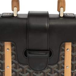 مملوكة مسبقًا Goyard Black Coated Canvas and Leather PM Saigon Top Handle Bag