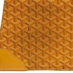 Pre Owned Goyard Yellow Coated Canvas and Leather MM Saigon Top Handle Bag