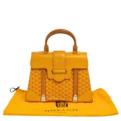 Pre Owned Goyard Yellow Coated Canvas and Leather MM Saigon Top Handle Bag