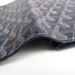 Pre Owned Goyard Navy Blue Coated Canvas Richelieu Wallet