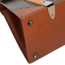 Pre Owned حقيبة جويارد يد علوية سيغون جلد وكانفاس مقوى كونياك/ بنية