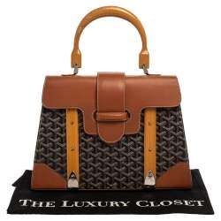 Pre Owned حقيبة جويارد يد علوية سيغون جلد وكانفاس مقوى كونياك/ بنية