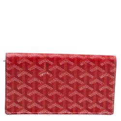 Goyard Red Goyardine Coated Canvas and Leather Richelieu Wallet