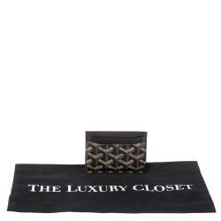 Pre Owned محفظة بطاقات جويارد سولبيس كانفاس جوياردين أسود وجلد