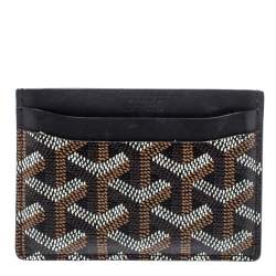 Pre Owned محفظة بطاقات جويارد سولبيس كانفاس جوياردين أسود وجلد