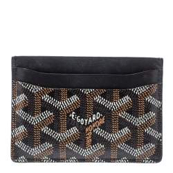 Pre Owned محفظة بطاقات جويارد سولبيس كانفاس جوياردين أسود وجلد