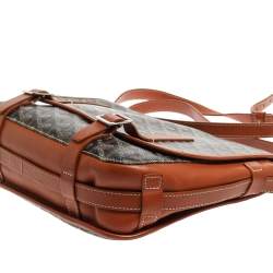 Pre Owned Goyard Brown Goyardine Coated Canvas and Leather Belvedere MM Saddle Bag