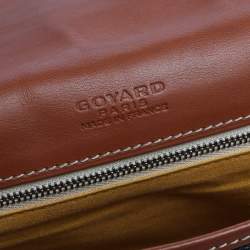 Pre Owned Goyard Brown Goyardine Coated Canvas and Leather Belvedere MM Saddle Bag