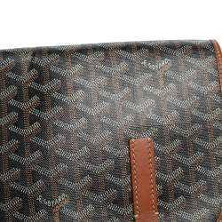 Pre Owned Goyard Brown Goyardine Coated Canvas and Leather Belvedere MM Saddle Bag