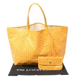 Pre Owned Goyard Mustard Goyardine Coated Canvas St. Louis GM Tote