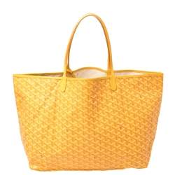 Pre Owned Goyard Mustard Goyardine Coated Canvas St. Louis GM Tote