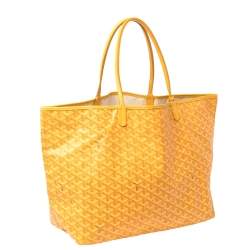 Pre Owned Goyard Mustard Goyardine Coated Canvas St. Louis GM Tote