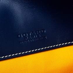 Goyard Navy Blue Goyardine Coated Canvas and Leather Belvedere MM Saddle Bag