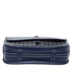 Goyard Navy Blue Goyardine Coated Canvas and Leather Belvedere MM Saddle Bag