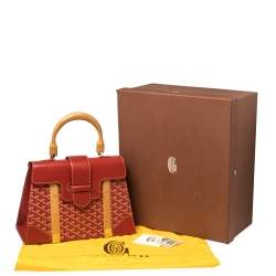 Pre Owned حقيبة غويارد سايغون يد علوية جلد و كانفاس مقوى غوياردين أحمر