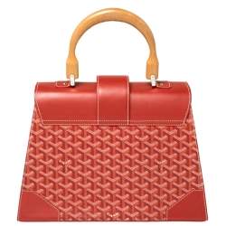 Pre Owned حقيبة غويارد سايغون يد علوية جلد و كانفاس مقوى غوياردين أحمر