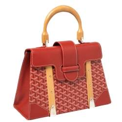 Pre Owned حقيبة غويارد سايغون يد علوية  جلد و كانفاس مقوى غوياردين أحمر