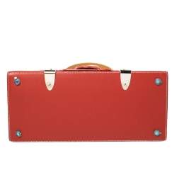 Pre Owned حقيبة غويارد سايغون يد علوية جلد و كانفاس مقوى غوياردين أحمر