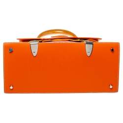 Pre Owned حقيبة غويارد سايغون متوسطة يد علوية جلد و كانفاس غوياردين مقوى برتقالي