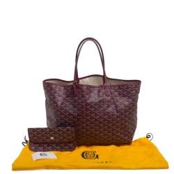 Pre Owned Goyard Burgundy Goyardine Coated Canvas St. Louis PM Tote