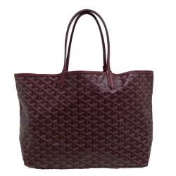 Pre Owned Goyard Burgundy Goyardine Coated Canvas St. Louis PM Tote