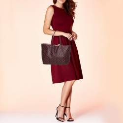 Pre Owned Goyard Burgundy Goyardine Coated Canvas St. Louis PM Tote