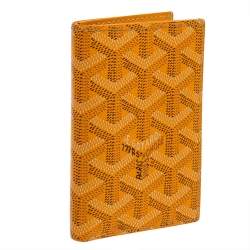 Pre Owned Goyard Yellow Goyardine Coated Canvas St. Marc Bifold Card Holder