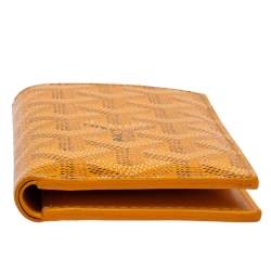 Pre Owned Goyard Yellow Goyardine Coated Canvas St. Marc Bifold Card Holder