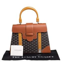 Goyard Brown/Cognac Coated Canvas and Leather Saigon Top Handle Bag