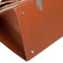 Goyard Brown/Cognac Coated Canvas and Leather Saigon Top Handle Bag