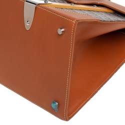 Goyard Brown/Cognac Coated Canvas and Leather Saigon Top Handle Bag