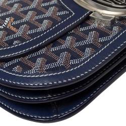 Goyard Blue Goyardine Coated Canvas 223 PM Shoulder Bag