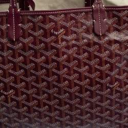 Goyard Burgundy Goyardine Coated Canvas St. Louis PM Tote