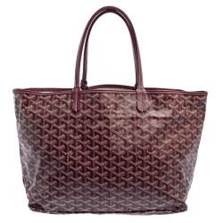Goyard Burgundy Goyardine Coated Canvas St. Louis PM Tote
