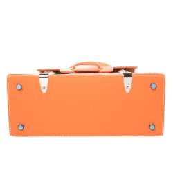 Pre Owned Goyard Orange Coated Canvas and Leather Saigon PM Top Handle Bag