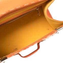 Pre Owned Goyard Orange Coated Canvas and Leather Saigon PM Top Handle Bag