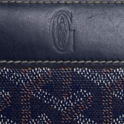 Pre Owned Goyard Blue Goyardline Coated Canvas  and Leather Matignon Zip Around Wallet