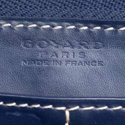 Pre Owned Goyard Blue Goyardline Coated Canvas  and Leather Matignon Zip Around Wallet