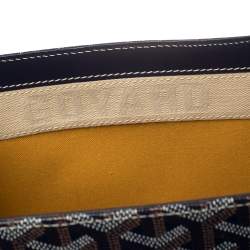 Pre Owned Goyard Navy Blue Goyardine Coated Canvas and Leather Saigon MM Top Handle Bag