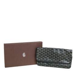 Pre Owned Goyard Black Goyardine Coated Canvas Sainte Marie Clutch
