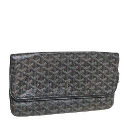 Pre Owned Goyard Black Goyardine Coated Canvas Sainte Marie Clutch