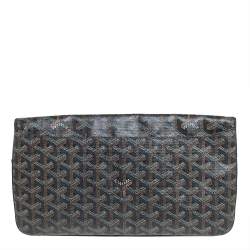 Pre Owned Goyard Black Goyardine Coated Canvas Sainte Marie Clutch