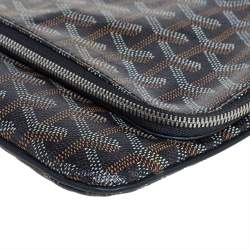 Pre Owned Goyard Black Goyardine Coated Canvas Sainte Marie Clutch